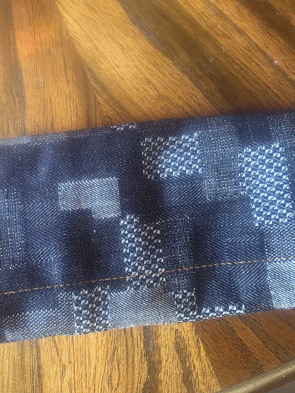 Navy Check Zip Pencil Case Pouch - NWOT